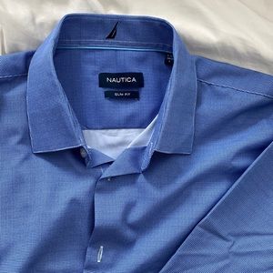 Mens Nautical Slim Fit Button Up